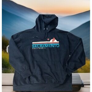 California Flag Mens XL Hoodie Californian hike Bear Sacramento travel shirt gym